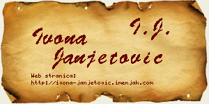 Ivona Janjetović vizit kartica